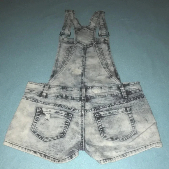 BLUE SPICE overall distressed shorts Y2K size 5 - Picture 2 of 10